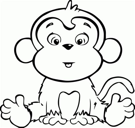 baby monkey coloring pages|baby monkey picture to color.